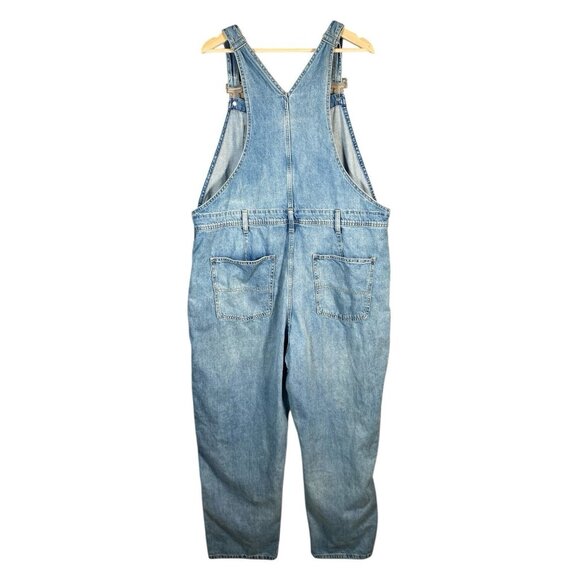 Gap Loose Bib Overalls Women’s XL Light Destroy Relaxed Fit Denim 100% Cotton - Picture 2 of 16